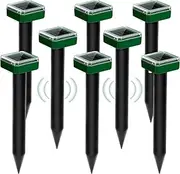 Solar-Powered Mole Repellent Stake, Sonic Groundhog Deterrent for Lawns, Waterproof Gopher Vole Snake Yard Protector, Outdoor Garden Pest Control