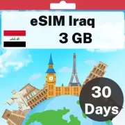 eSIM Iraq - 3 GB - 30 Days - Travel eSIM | QR code activation