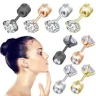 Diamond for Women Men Cubic Zirconia Cartilage Piercing Jewelry Stud Earrings