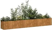 Raised Garden Bed, Elevated Planter Box Plant Container Rusty 280x40x40 cm Weathering Steel