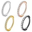 Surgical Steel Hinged Segment Sleeper 16g Hoop Ring CZ Ear Nose Lip Piercing 1PC