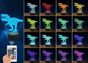 3D Acrylic LED Dinosaur Night Light 16 Colors Lighting Table Bedside Lamp
