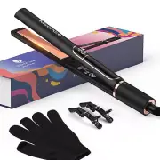 MiroPure 5 Piece Black Hair Straightener Curling Iron 15s Heat Up 2 in 1