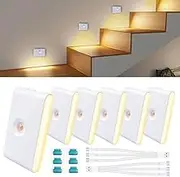 Arotelicht Motion Sensor Night Light, Rechargeable LED Night Light Battery Powered, Magnetic Closet Light 3 Modes Auto/On/Off, Warm White Stick On Wall Light for Stair Hallway Bedroom Bathroom Cabinet