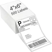 Qiliwiki Thermal Labels 4x6, Pack of 500 Thermal Labels Fanfold, Suitable for Most Thermal Label Printers, Commercial Grade Postage Labels, 1 Stack