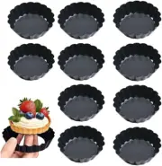Nonstick Mini Tart Pan,4 Inch Carbon Steel Non Stick Mini Tart Tins Set, 12PCS r