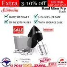 Sunbeam Mixmaster Hand Mixer Pro Handheld Stainless Steel Whisk Beat Dough Black