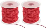 uxcell Elastic String for Bracelet 164 Ft/50 Meter Length 1.2 mm Dia, 2 Roll Sturdy Stretchy String Cord for Jewelry Making Necklace Beading Craft DIY, Red