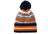 Beechfield Unisex Adult Striped Beanie (French Navy/Orange/White) (One Size)