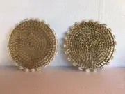 Rattan Wicker with Sea Shells Hot Placemat Pad 9”