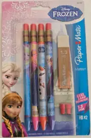 Paper Mate Disney Frozen Mechanical Pencil Extra Erasers & Lead 4 Pack HB #2 New