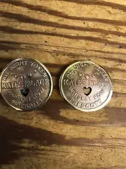 Conchos: 2 Brass BROTHEL token, Kates Place, Prescott