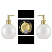 2 new Wild Sage Taya Pearl Lotion / Soap Dispensers + Cassidy Small Round Tray