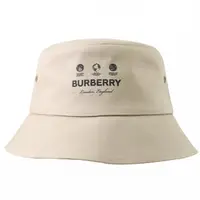 在飛比找momo購物網優惠-【BURBERRY 巴寶莉】簡約燙印LOGO棉質遮陽帽漁夫帽