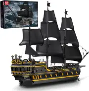 Mould King 13186 Pirates Ship Model Building Blocks Kit, MOC Large Black Pearl S