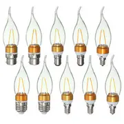 E27 E14 E12 B22 B15 2W 2LEDS LED Plastic&amp;Aluminum Pure White Warm White Filament Light Bulb AC110V E12 WHITE