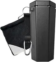 Portable Golf Ball Washer, Golf Ball Cleaner for Golf Bag Or Cart with Cleaning Cloth, Golfer's Training Kit, 7.8 X 3.5 X 3.5 Inches(Black)
