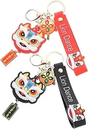 [WRITWAA] 2pcs Key Chain Hanging Decor Charm Pendant Silicone Keychain Key Rings Pendant Cartoon Key Ring Luggage Pendant Chinese Style Keychain Decorative Bag Pendant Hanging Ornament