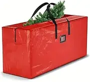 Christmas Tree Storage Bag Fits 7.5FT Tall Xmas Trees, Waterproof Heavy Duty Xmas Tree Bag Storage Bag with Durable Handles Zipper (Red)-1Pack