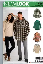 New Look 6588 Unisex Jackets w Hood 3 Styles Sewing Pattern Size XS-XL B30-48