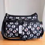 LESPORTSAC X DISNEY 米奇米妮 側肩背/斜背/手拿 降落傘防水 休閒款 7507 附同色收納袋 限量