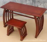 在飛比找Yahoo!奇摩拍賣優惠-Beautiful 免運 馬鞍桌古典中式國學書法桌實木雙人課
