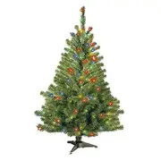 Pre-Lit Artificial Medium Christmas Tree, Green, Kincaid Spruce, Multicolor