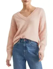 Witchery Tie Back Lofty Knit Jumper Size L, 14, Pale Apricot BNWT RRP $149.95