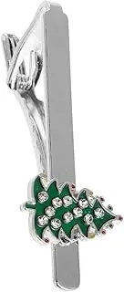 [ROMISBABA] Festive Snowflake Christmas Tree Tie Clip Men's Tie Pin Metal Clasps Suit Clip Holiday Accessory Decorative Jewelry