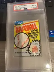 1989 Fleer Wax Pack PSA 8 Carlton Fisk - Back