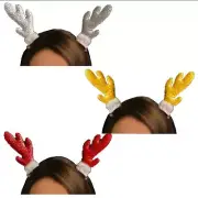 Christmas Novelty 6 Glittery Antler Hair Clips Stocking Filler - Red Gold Silver