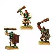 3 Fearsome Hobgoblin Warriors With Club And Shield Pack B 28mm Metal Unpainted