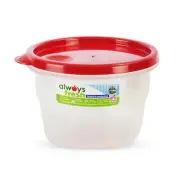Cylinder Bowl Lunch Box Food Storage Container Microwave Safe BPA Free 16oz Red