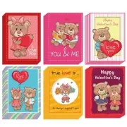 PETCEE Valentines Day Cards Assortment for Kids Classroom 48PCS Bear Valentin...