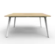 RAPIDLINE RAPID ETERNITY DOUBLE SIDED WORKSTATION No Screen 2 Person W1800 x D750 x H730mm (per user) Natural Oak Top White Frame