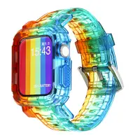 在飛比找蝦皮商城優惠-錶殼+錶帶透明矽膠手鍊橡皮筋兼容 Apple Watch 8