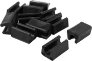 Augro 12pcs Chair Leg Pads, Round Tube Coffee Table Armchair Leg Pads, Non-Slip Plastic Rectangular Furniture, Inner Diameter: 12mm(Black)