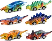 FFTROC Dinosaur Toys for Kids 3-5 Pull Back Cars 6 Pack - Monster Trucks Toys for 3 4 5 Year Old Boys Toys Birthday for Kids Dinosaur Toys for 3 Year Old Boy