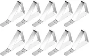 Zalizr 10-Pack Stainless Steel Tablecloth Clips, Adjustable Table Cover Clamps for Home Dining, Picnic, Wedding, Party, and Outdoor Use, Fits Tables up to 4.5 CM Thick