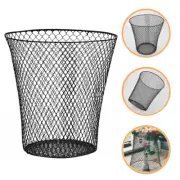 Small Black Wire Waste Basket Laundry Storage Iron Trash Can