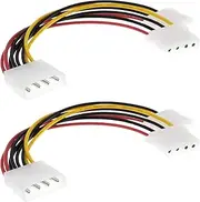 Be In Your Mind 4Pcs Computer ATX Power Supply 5.25Inch Drive Y Splitter Cable 4pin IDE 1 to 2 Power Extension for HDD DVD Fan Multiple Devices