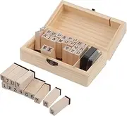 LALAFINA 1 Set DIY Wooden Letter and Number Stamp Set with Ink Pad for Scrapbooking Crafting and Journaling Creative Seals for Adults for Holiday Cards and Crafts
