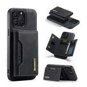 2 In 1 Detachable Magnetic Leather iPhone Case Wallet Cover Cards Holder-Black