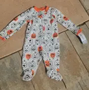 Carter's Nb Baby Halloween Footie One Piece. Nwt Pumpkin Patterned