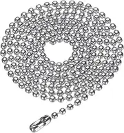 [uxcell] Stainless Steel Ball Chain 2.0mm 21.7" Length 316L Round Bead Necklace Dog Tag Pull Chains with Connectors Clasps for Men Women Jewelry Making Bracelets Keychain, Silver