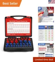 Nut and Bolt Thread Checker Aluminum 44 PCS Easy Identify Tool Home Garage Use