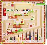 Magnetic Color and Number Maze, Wooden Puzzle Activity Board, Learning Educational Toys for Toddlers and Kids Boys Girls Preschoolers 3 4 5 Years Old Montessori Fine Motor Toys for 3+ Year Old
