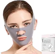 MASIKA Chin Strap for Sleeping，V-Line Mask,，V-Line Lifting Chinstrap，Jaw Exerciser, Reusable Face Strap.Jaw Strap,Jawline Shaper,Double chin strap，Chin lifting strap，Face lifting strap，Grey,M
