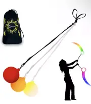 Flames 'N Games LED Glow Poi With Travel Bag Strobe Batteries Included