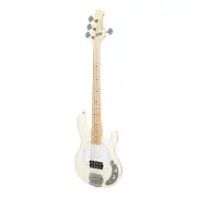 NEW J&D Luthiers EM3 MM-Style 4 String Electric Bass Guitar (Vintage White)
